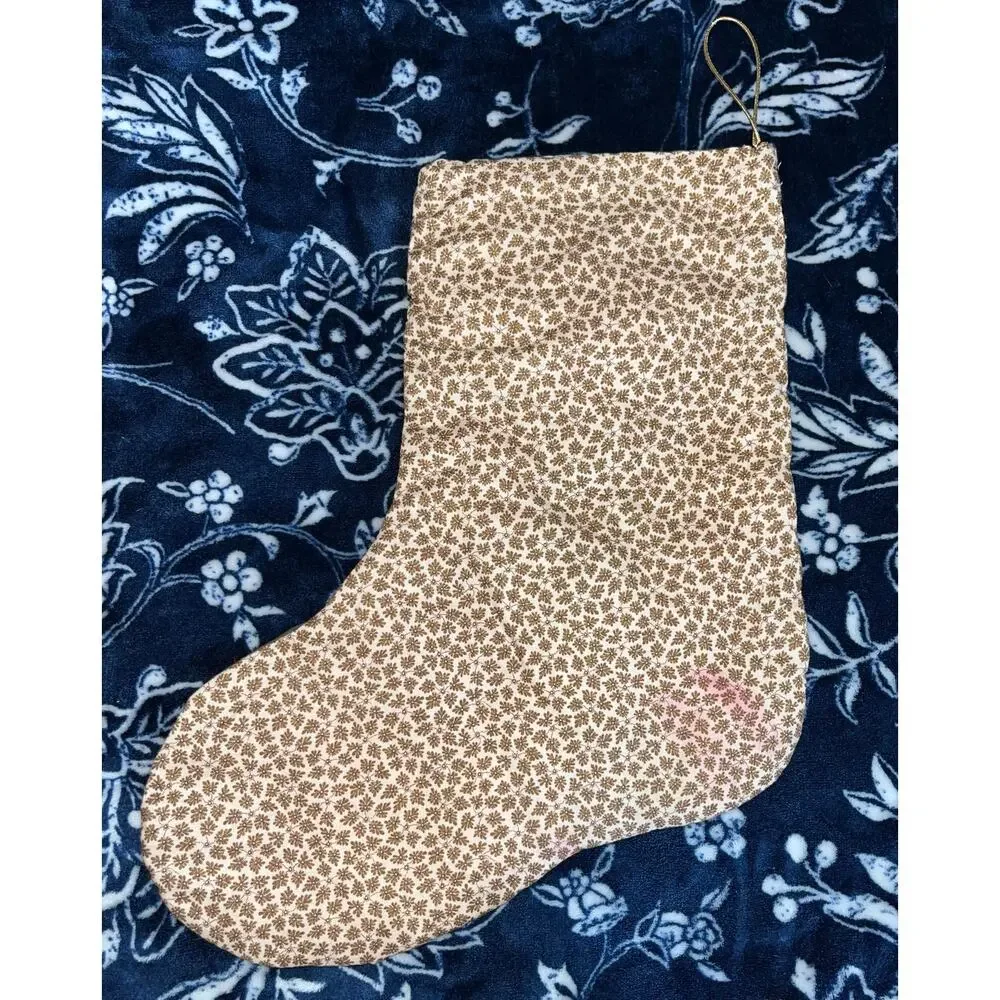 Set of 2 Vintage Handmade Quilted Christmas Stocking